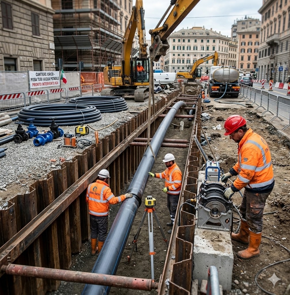 Posa tubazioni per infrastrutture pubbliche