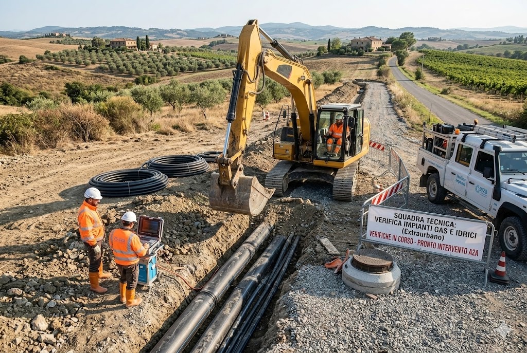 Squadra tecnica durante attività di verifica impianti